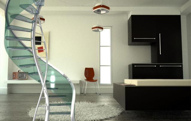 Ambiente circular escalera